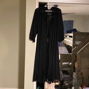 black lingerie robe